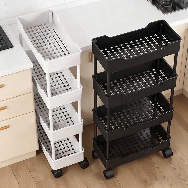 【夹缝收纳不占空间】厨房置物架