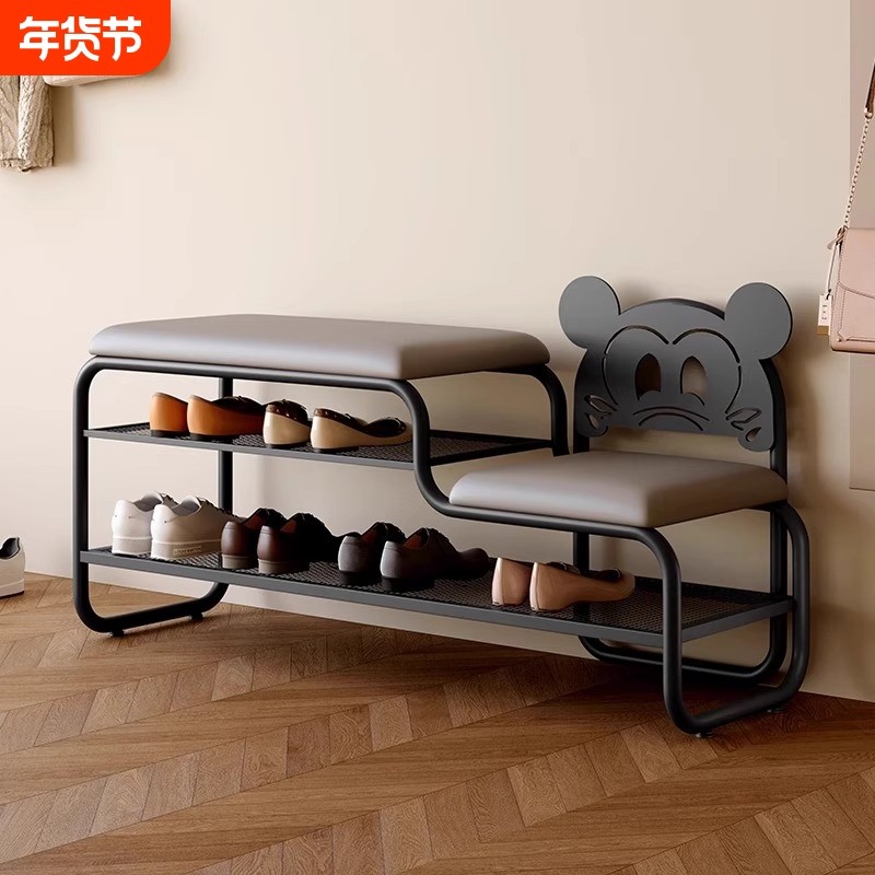 换鞋凳门口家用可坐式穿鞋凳进门凳入户鞋柜坐凳一体软包坐垫鞋架
