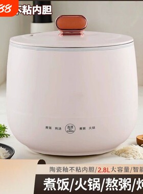 迷你电饭煲家用电煮锅宿舍电饭锅多功能电热火锅不粘锅陶瓷内胆