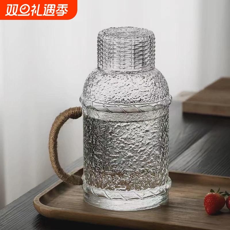 日式加厚玻璃冷水壶套装家用凉白开水壶大容量耐高温泡茶壶果汁壶
