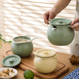 猪油罐家用带盖耐高温陶瓷厨房辣椒油罐油泼辣子调料盒大容量可放