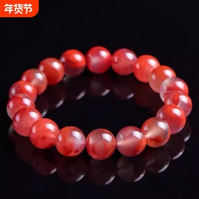 四川凉山南红玛瑙手链满色手串单圈名族风手饰民族风饰品马年