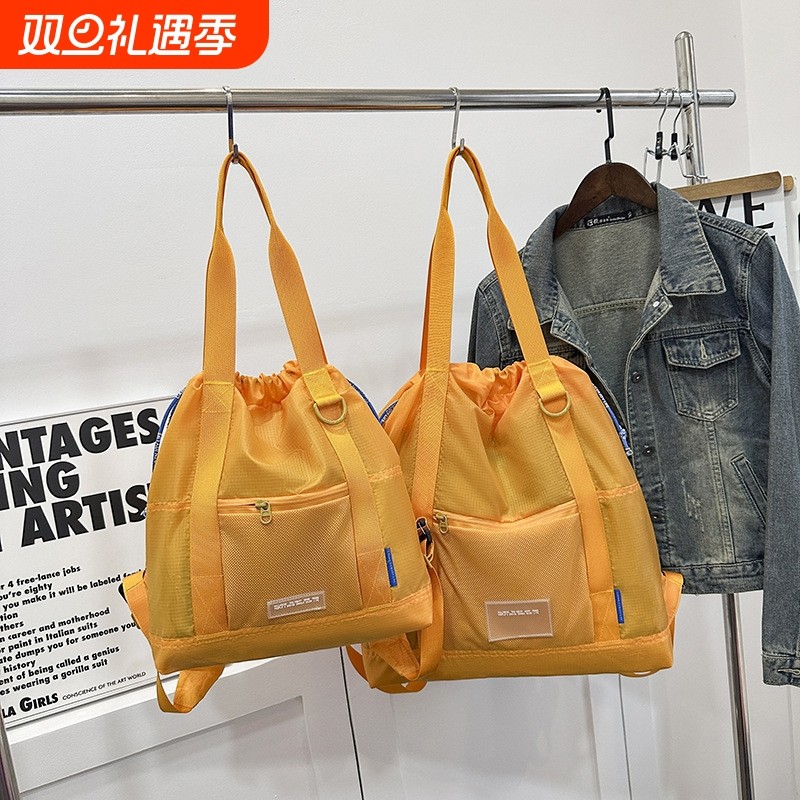 大容量多功能双肩背包男女通用出差旅行便携行李包补课包单肩手提