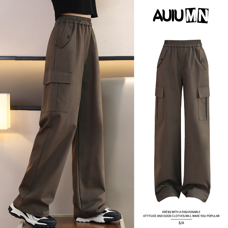 女童工装裤春秋裤子秋装中大阔腿裤2025新款潮流女大童运动裤外穿