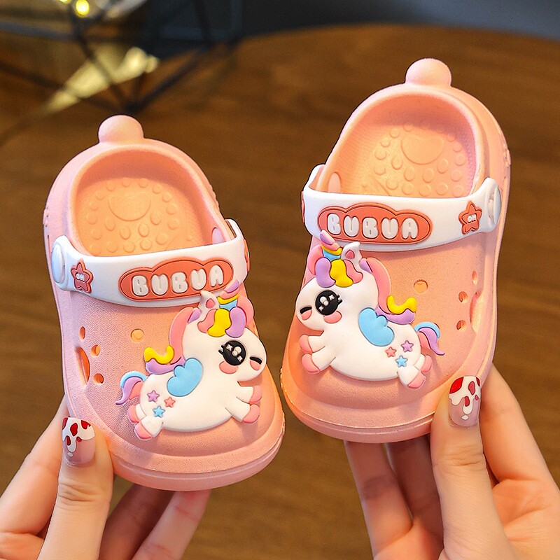 婴幼儿洞洞鞋宝宝夏季卡通可爱小童室内外穿软底防滑男童女童拖鞋