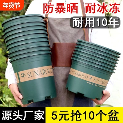 花盆家用2025塑料树脂多肉绿萝加仑盆栽加厚透气阳台耐用种植桌面