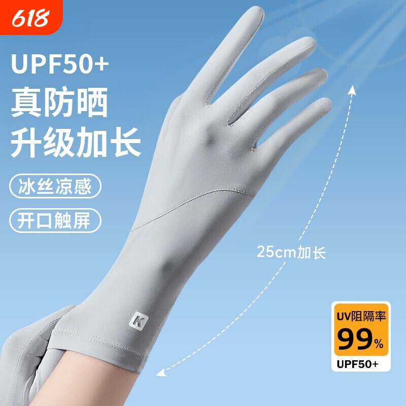 冰丝防晒手套女士2026夏季露指薄款透气防紫外线开车电动骑行防滑