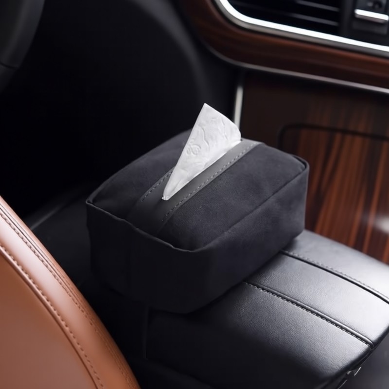 跨境爆款翻毛皮车载纸巾盒抽纸盒汽车车用纸巾盒抽纸盒车载纸抽盒