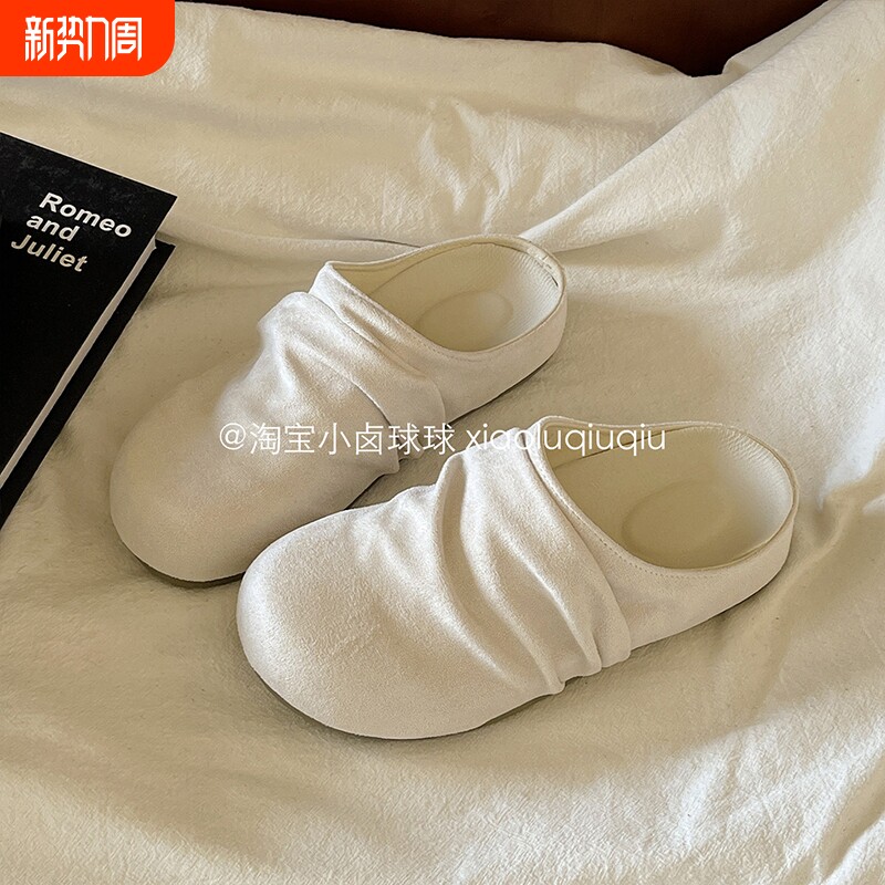 小卤球球勃肯包头半拖鞋女外穿春季2026新款一脚蹬懒人鞋单鞋支撑