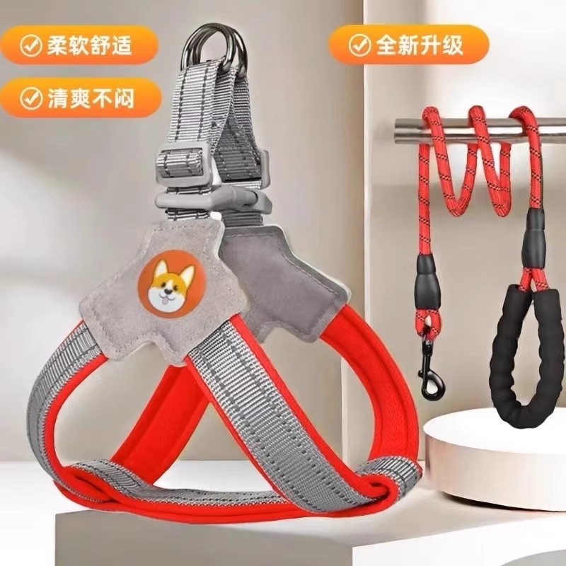 狗狗防脱背心款牵引绳反光