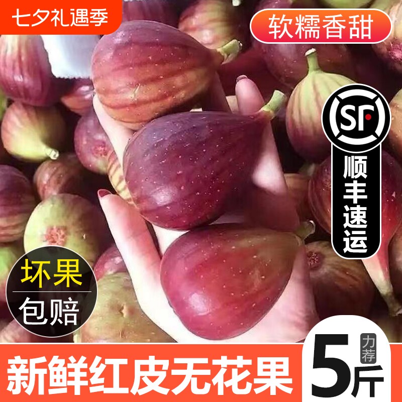 顺丰 四川新鲜现摘无花果红皮鲜果孕妇儿童可食熟果紫皮现采包邮