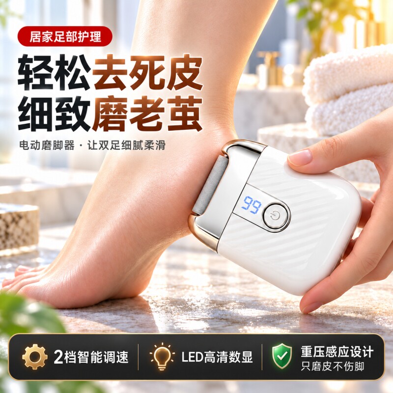 电动磨脚器修脚去死皮老茧打磨机搓脚磨脚石修足机后跟脚底去角质