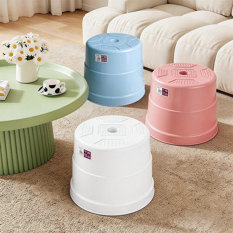 加厚圆形塑料凳子成人儿童换鞋凳浴室防滑小板凳幼儿园矮凳小椅子