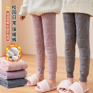 儿童校服神器冬款内穿夹棉保暖裤男童秋裤棉毛裤女童打底裤中大童