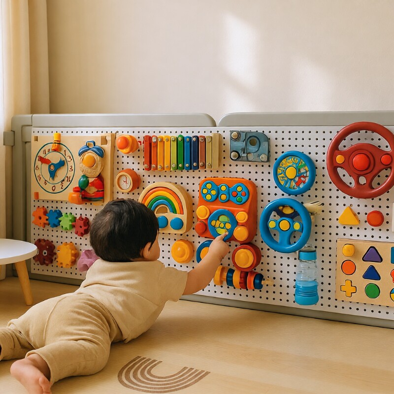 洞洞板忙碌板围栏免打孔金属蒙氏早教diy配件婴儿童益智宝宝玩具