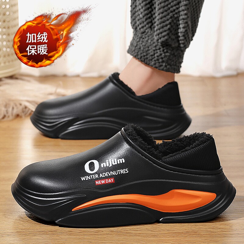 棉拖鞋男款外穿2025新款爆款防滑厚底增高室内居家保暖棉拖男潮流