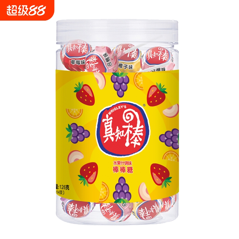 真知棒棒棒糖126g约14支装什锦口味童年回忆休闲小吃零食