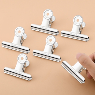 山形夹圆形夹蝴蝶夹固定整理夹不锈钢小票据夹特大号小号小夹子多功能强力夹子平头夹办公用品纸张