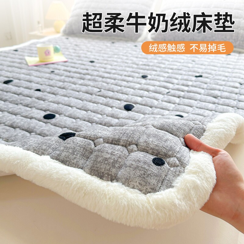2024新款牛奶绒夹棉床褥床垫遮盖物褥子薄款家用床褥保暖冬床盖炕