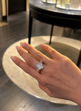 全新高定品质红玛瑙双面戒指紫玉髓蓝玛瑙灰贝母可翻转戒指镭射