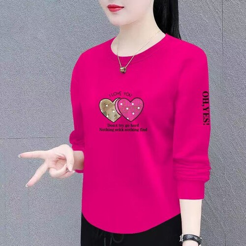 清仓捡漏~尾单大牌剪标纯色宽松遮肚印花百搭长袖T恤上衣服女潮1
