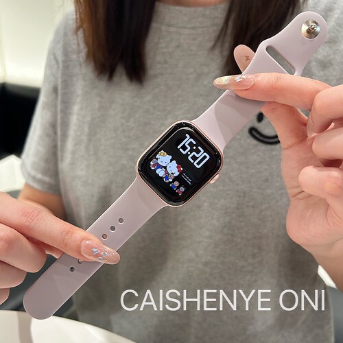 原装适用S11苹果手表表带iwatch10官方氟橡胶applewatch9/8原液态硅胶腕带装Ultra7男女运动绿色表盘蓝色紫色