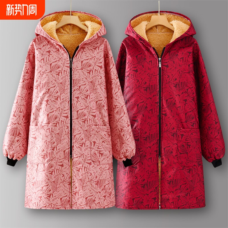 新款防水防油罩衣冬季加绒加厚保暖围裙厨房秋冬工作服女正穿单层