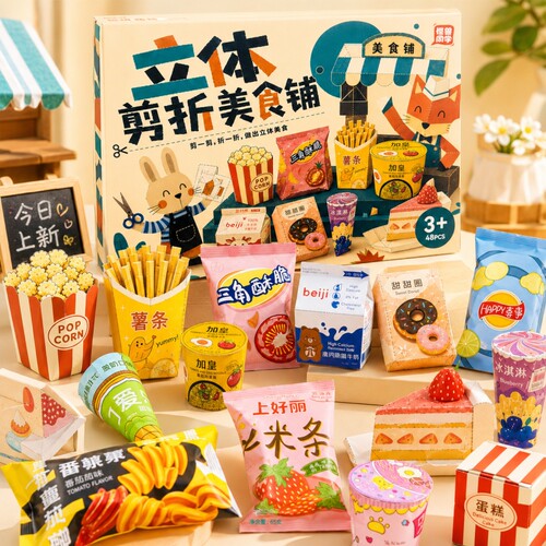 大量真实美食造型剪折纸素材