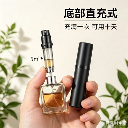 黑鸦香水分装瓶高端大牌分装神器便携式抽取器空瓶迷你旅行的底部