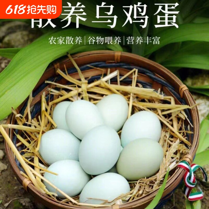 新鲜农村散养绿壳乌鸡蛋孕妇宝宝柴鸡蛋土鸡蛋笨鸡蛋五黑鸡普通