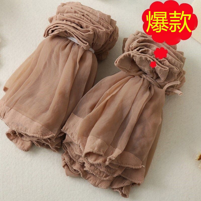 春秋丝袜女士短袜夏季薄款透气水晶袜子肉色透明包芯丝短筒袜隐形