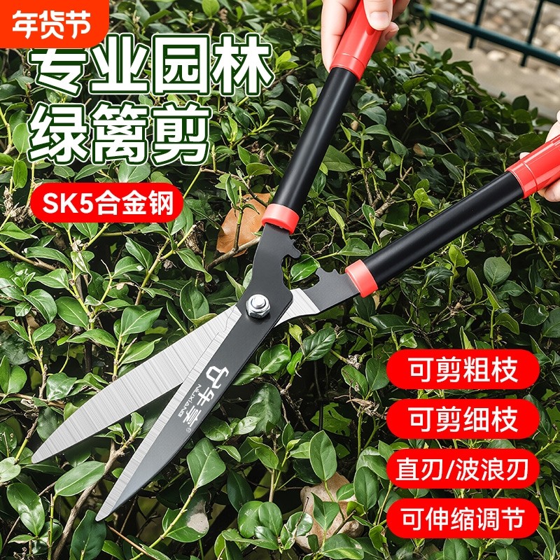 园林剪刀绿篱剪绿化草坪修剪修枝剪花草树枝强力剪伸缩植物高硬度