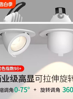 4500k象鼻射灯LED嵌入式服装店女童装店铺商用可调角度聚光天花灯
