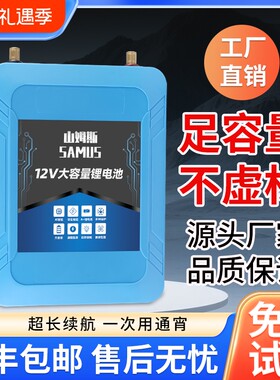 山姆斯12V大容量足容轻便锂电瓶
