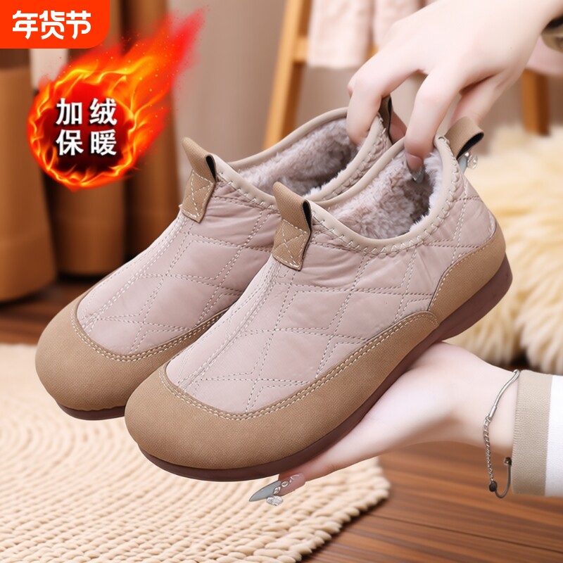 回力雪地靴女2025新款冬季加绒加厚妈妈棉鞋子女鞋防滑保暖棉靴子