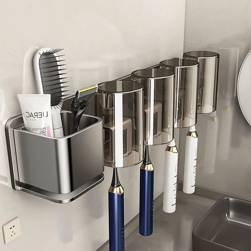 牙刷置物架免打孔壁挂式刷牙杯漱口杯架子卫生间电动挂架收纳放置