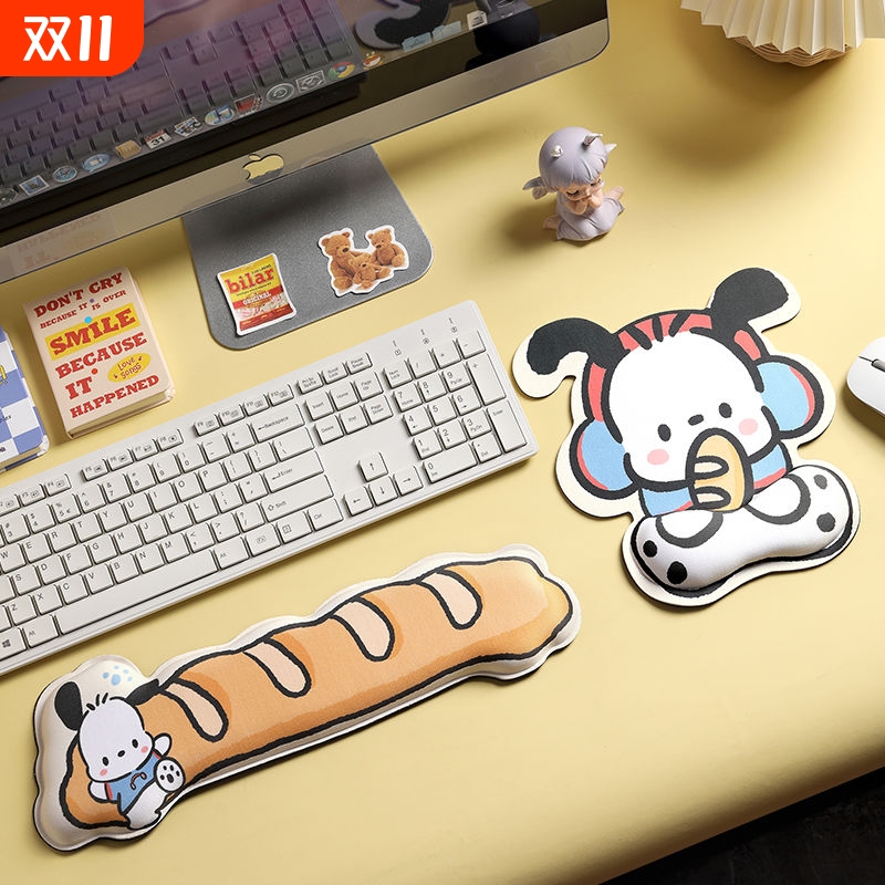 卡通帕恰狗立体护腕鼠标垫记忆棉护手腕垫办公键盘手托防滑桌面垫