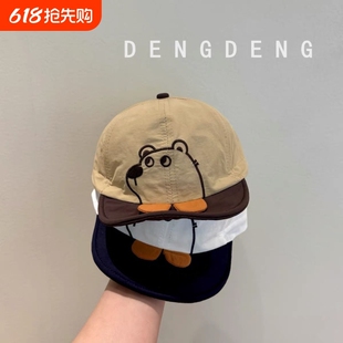 宝宝帽子春夏季薄款鸭舌帽婴幼儿软檐速干遮阳防晒帽男女童棒球帽