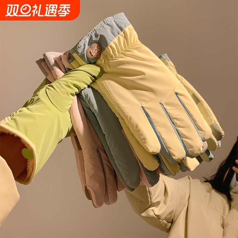 冬季加绒防寒女士骑行手套保暖