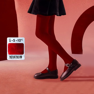 儿童百搭打底加绒保暖袜子连裤 新款 袜 袜子连体袜冬季 女童连裤