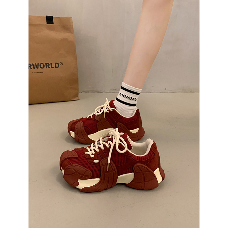 欧洲站增高个性八爪鱼老爹鞋女2025秋季新款潮网面厚底休闲运动鞋