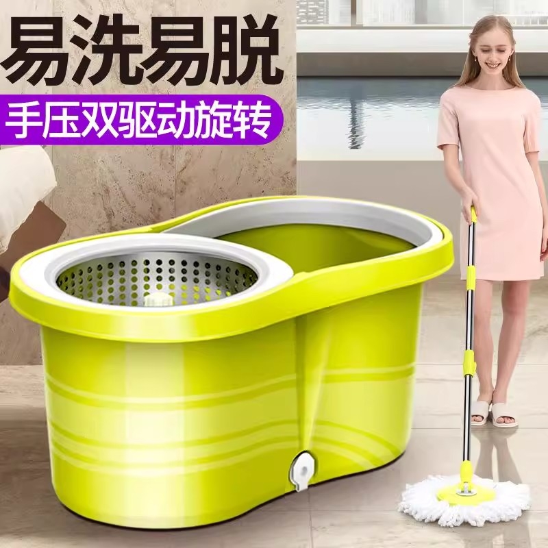 拖把旋转式家用手压免手洗自动甩水干湿两用好神拖地墩布桶甩干