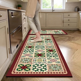 厨房地垫防滑防油可擦免洗防水地毯吸水专用脚垫长条垫子硅藻泥