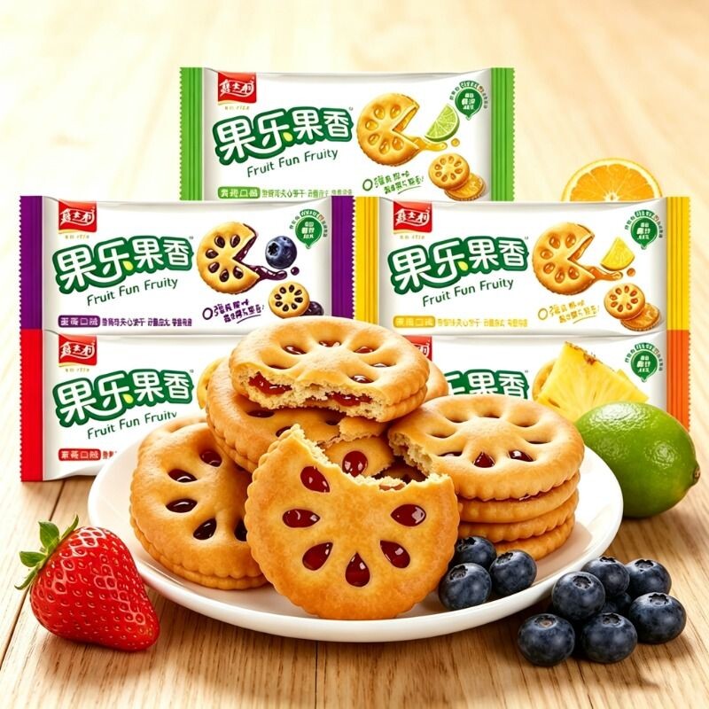 嘉士利夹心饼干果香夹心饼干果酱夹心饼干休闲食品追剧独立包装
