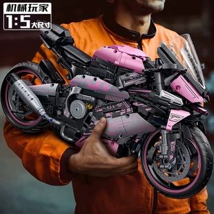 宝马摩托车M1000RR积木机械组高难度赛跑车拼装模型玩具男孩系列