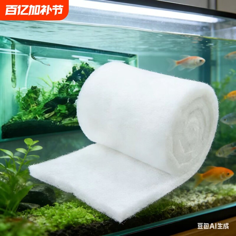 过滤棉鱼缸专用高密度白棉净水加密加厚水族箱内置生化过滤器材料