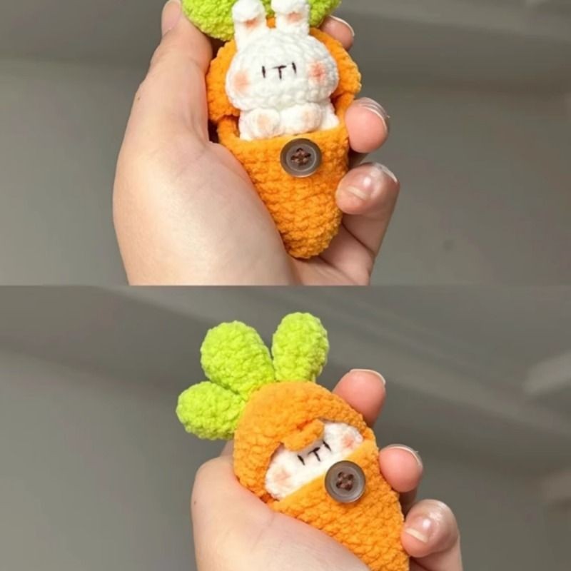 小兔子挂件玩偶手工diy钩针编织材料包毛线针织勾线打发时间礼物