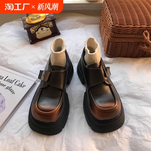 玛丽珍小皮鞋女夏2024年春秋季新款松糕厚底休闲英伦风乐福单鞋女