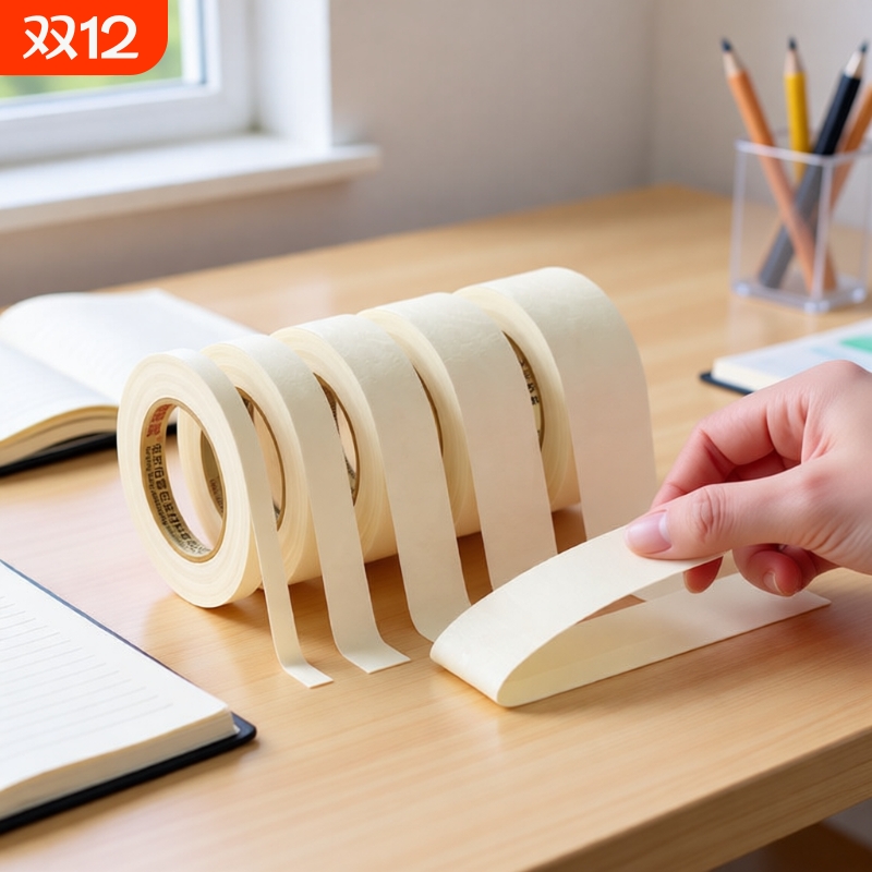 美纹纸胶带美术生专用油画棒水彩画素描学生画画用的美文胶布胶纸贴边水胶带无痕可手撕写字绘画墙面美缝高粘