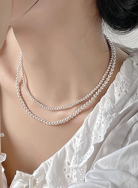SSS施家珍珠项链轻奢小米粒珍珠项链颈链极细女士高级感锁骨链